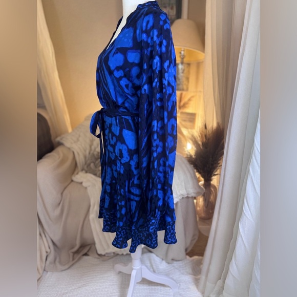 Reiss Vibrant Blue Patterned Women's Dress - Picture 5 of 8